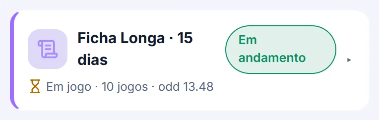 Cartão da Ficha Longa fechado, só com o título, o estado, o número de jogos e a odd